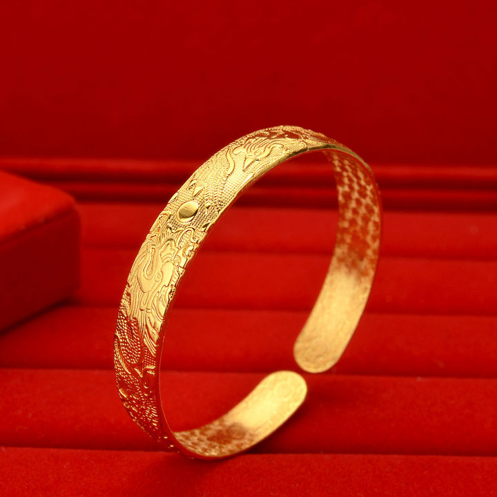 18k gold brass goldplated gypsophila pushpull dragon and phoenix