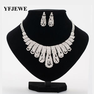 Necklace Earrings Two-piece Atmospheric Korean Dress Accessories Rhinestone Necklace Wedding Accessories New
