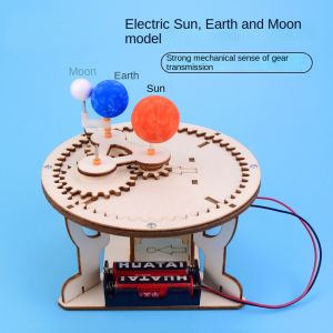 Science and technology small production diy electric solar system running model steam primary school students science handmade experimental equipment toys