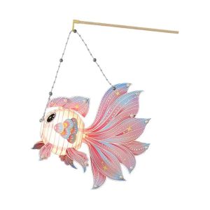 FOUNDTWO DIY Lantern Material Kit Goldfish Lanterns 3D Koi Paper Dragon Dance Lantern Antique Luminous Middle Autumn Festival Lantern Moon Festival