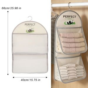 2pcs Large Capacity Hanging Mesh Bag / Portable Multi-layer Clothes Storage Bags / Home Wall-Mounted Net Bag Door Storage