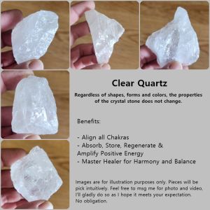 Clear Quartz Raw Natural Crystal Stone | Master Healer | Spiritual Growth | Clarity | Relieves Stress & Anxiety
