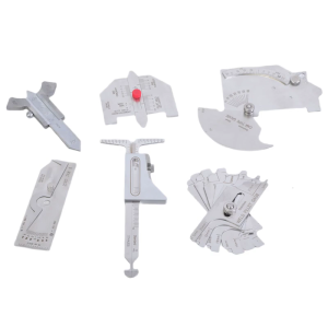 มาตรวัดการเชื่อมหม้อไอน้ำแบบเครื่องมือวัดรวมกันชุดมาตรวัดเชื่อม6ชิ้นสำหรับวิศวกรและอุตสาหกรรมมืออาชีพ