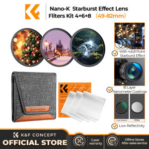 K&F CONCEPT NANO-K 3pcs Star Filter Set 4+6+8 points Cross Screen Starburst Filter Special Effect Camera  Filter with 3 cleaning cloths