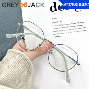 Grey Jack Kacamata Antiradiasi Blueray Korean Style Geometric Modern Design Elegant Fashion Pria dan Wanita Terbaru 72673