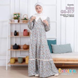 Simple Gamis Inka Anak Cutetrik GS 317 Gamis Anak Terbaru Baju Muslim Anak Cewe