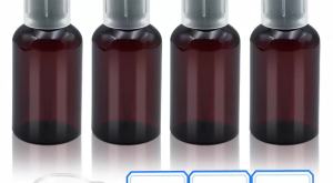 4 Pack 2 Oz (50ml) Amber Essential Dropper Bottles    Plastic with Tags and Funnels Empty Leak-Proof Containers for Essential Oils Watercolor Paints