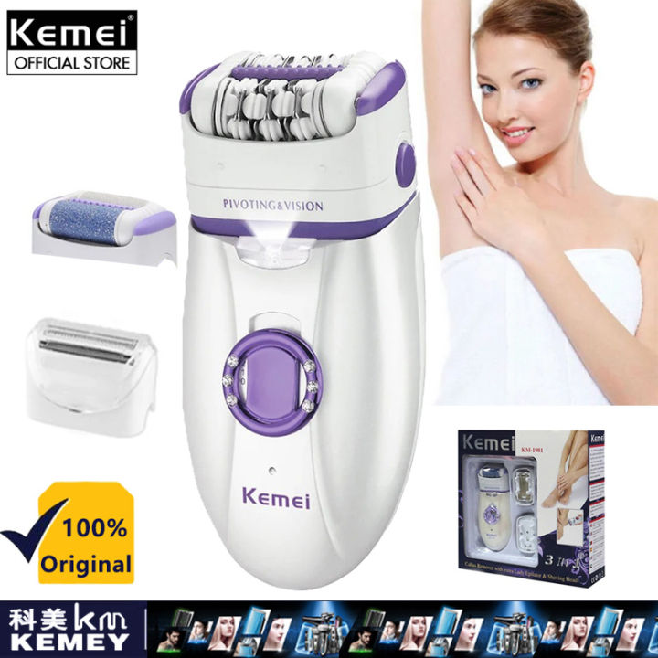 Kemei KM-1981 Epilator Hair Remover Electric Female Face Razor Shaver ...