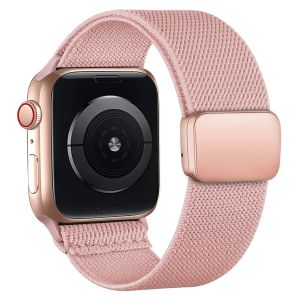 Magnetic Nylon Loop for Apple Watch Ultra 1/2 Band 46mm 40mm 41mm 45mm 44mm 49mm 38mm 42mm Women Men Stretchy Elastic Strap Sport Wristband for Apple Watch Series 10 9 8 7 se 6 5 4 3