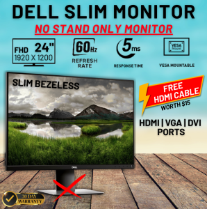 Dell monitor 24 inch Full HD LED monitor (NO STAND) HDMI DP VGA DVI ports Rotatable WUXGA monitor desktop monitor pc monitor P2421 Rotatable Monitor desktop monitor pc monitor mini pc monitor dell monitor pc monitor fhd monitor