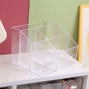 Storage Box Hollow Anti-Slip PP Multi-Grid Pen Stationery Cosmetic Organizer Classroom Things