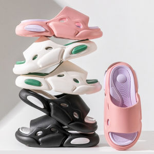 WPOT หนา soled รองเท้าแตะคู่ EVA ป้องกันการลื่น รองเท้าครึ่งห้ว รองเท้าแตะผู้ชายสไลด์ ลำลองแบบสบายๆ ชุดชายหาดใส่สบาย รองเท้าแตะผู้หญิงรองเท้าแตะ ฤดูร้อนฤดูร้อนฤดูร้อน