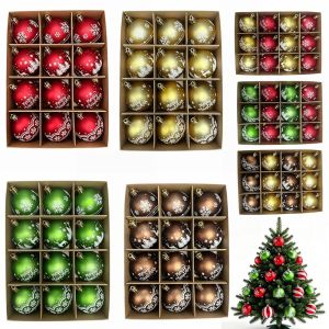 HOTOTO 12Pcs 6cm Christmas Ball Ornaments Reusable Colorful Christmas Baubles Gifts Matte Finish Christmas Tree Ornaments Xmas Decorative