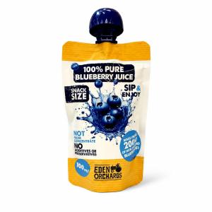 Eden Orchards 100% Pure Blueberry Juice 35 x 100ml Pouch Pack