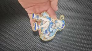 Cute Furina Metal Fridge Magnet 1pc Chibi Enamel Pin Style Home Kitchen Room Decor Two Strong Round Magnets Back Game Collectible Birthday Gift for Friends Teens Fans