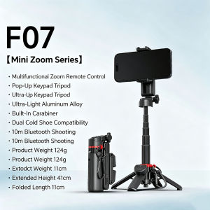 Mini 3-in-1 Selfie Stick Tripod Stabilizer Remote Bluetooth Telescopic Portable Zoom Selfie Stick Vlog Kit