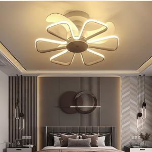2 in 1 Fan lamp 100W Strong LED Ceiling Fan decoration lamparas Pendant lights with Light Smart 6 Speeds Fan Support Remote Control Suitable for Bedroom Corridor Dining Room Living Room Study Room