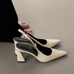 [Free Shipping] Plus-Size WomenS Shoes Sizes 41-43 For Wide Feet With A Pointed Toe High Heels Versatile For Pairing With Dresses Chunky Heels And Closed-Toe Sandals