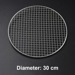 OWNNEW Thép không gỉ Vỉ nướng BBQ Dùng cho thực phẩm Vòng tròn Giá đỡ nướng Công suất lớn Chống dính Màn hình nướng