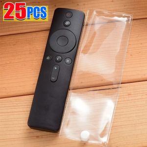 เคสป้องกันรีโมต25/5ชิ้นวัสดุ PU โปร่งใสการล้างป้องกันฝุ่นกระเซ็นสำหรับรีโมททีวี