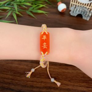 New Chinese style Ping An woven versatile bracelet womens ins niche simple girlfriend hand rope super fairy couple gift jewelry
