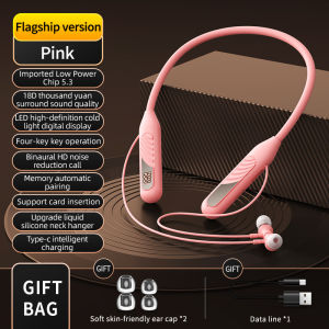(HD1)【1800hour long battery life】TWS Wireless Earphone Stereo Wireless Neck Hanging Headphone with mic Gaming Headset Deep Bass Noise Cancellation Type-c Earbuds
