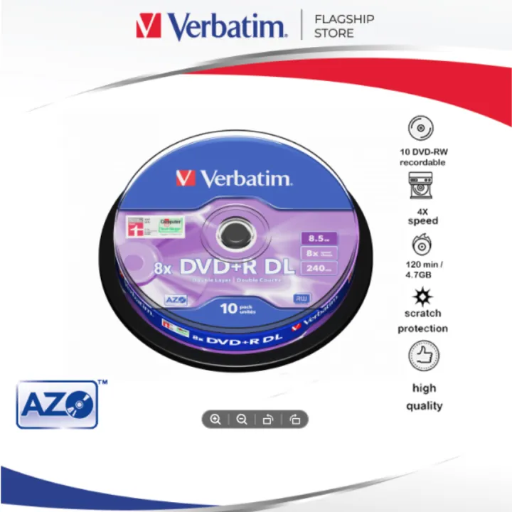 Verbatim DVD R Double Layer 8x 8.5GB 10pcs per spindle Laptop