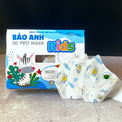 Khẩu trang y tế trẻ em 3D Mask KIDS - HỘP 50CÁI - dành cho bé từ 2 đến 7 tuổi sử dụng công nghệ nhật bản chính hảng cao cấp
