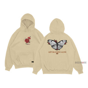 Dezirose Sweater Hoodie Blooming Alone Fleece Tebal Premium Distro Size M-XXL ( Pria & Wanita )