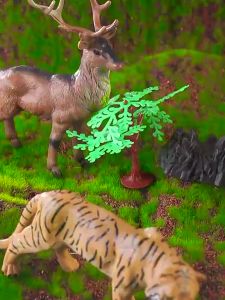 KISS MY BABY 51PCS Animal Model Toys with Storage Box and Map Simulated Zoo Model Kids Early Educational Toys