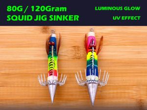 BOCEAN LASER Bottom Sinker Squid Jig 80g 120g CANDAT SOTONG Candak Pemberat Candat Timah Twist JC-80G & JC-120G - Lazada