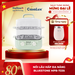 ( HỎA TỐC HCM) Nồi Lẩu Hấp Đa Năng BlueStone MPB-7235 - 15 Lít - Lẩu và Hấp 2 trong 1 - Bảo hành chính hãng 2 năm - CasaLux Store