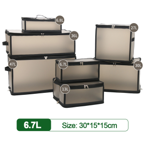 🚚SG Seller🚚 Foldable Clothes Storage Box Plastic Transparent Sundries Toiletries Organizer Box Large Capacity Quilt Underwear So