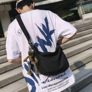 【Flash Sale】COD Canvas Crossbody Bag Large Capacity Hip-Hop Street Style For Both Men And Women