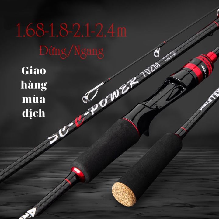 Cần câu lure 2 loại ngang và đứng carbon RollFish đầu bu chống xoắn RF ...