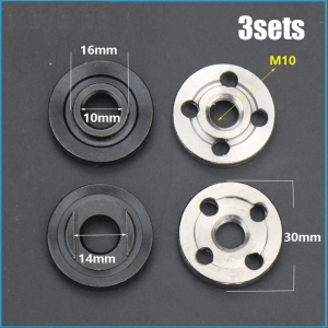 6PCS Toothless & Toothed Flange Lock Nuts Kit for Makita 9523 - Metal Inner Outer Grinder Pressure Plate Accessories