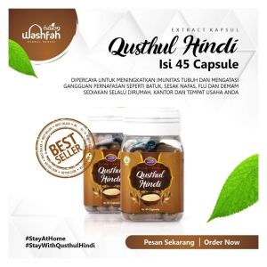 Kapsul qusthul hindi QUSHIN 2 VARIAN asli herbal qust al hindi qust al bahri batuk asma flu pernafasan 45 kapsul