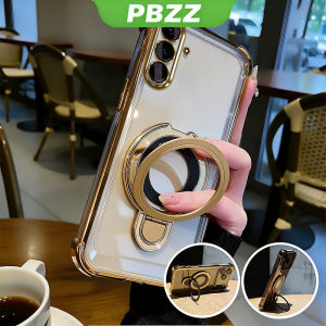 Ốp lưng PBZZ cho điện thoại Samsung A24 4G A34 A54 A25 A55 A36 A37 A57 5G ốp mềm chống sốc thiết kế mới kiểu dáng đẹp có túi khí trong suốt màu hồng dễ thương kèm giá đỡ dành cho các bạn nữ mã SJUZJ02.