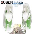【COSER 77】Genshin Impact The Greater Lord Rukkhadevata Cosplay Costume Nahida Water Spun Yarn Dress Wig Ear Tattoo Necklace Hairpin Sumeru. 