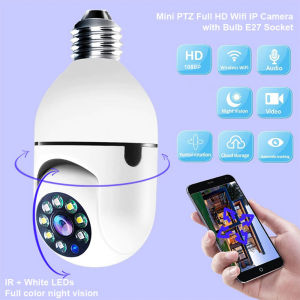 CCTV IP Camera 1080P E27 Wireless Dual Light IR Sensor - YY012 - White