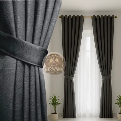 Gorden Blackout STEAM UAP Polos Import Jendela Panjang Pintu Kamar Doff Super Tebal 12 ring