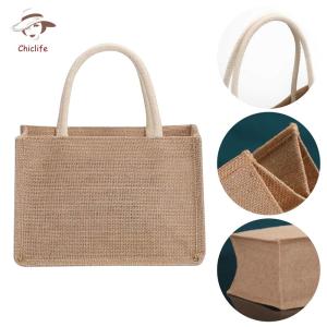 Tái sử dụng vải làm vách ngăn Túi tote cho phụ nữ rộng rãi đay túi xách với tay cầm thoải mái cho sinh thái có ý thức mua sắm