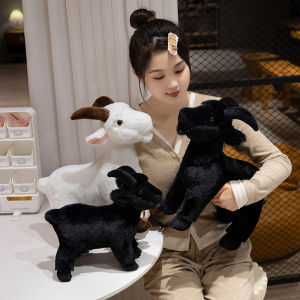 JOJO CASTLE 30/40cm Ranch Animal Series Soft Cute Simulation Black White Goat Mountain Lifelike Plush Toys Doll Kid Children Chirstmas Gift for Girlfriend Kids Children
