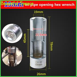 Beautiful 17 19mmDiesel Fuel Injector Pipe Hexagonal Opening Removal Sleeve Oxygen Sensor Wrench Pipe Sleeve Workshop Equipment Hand Tools