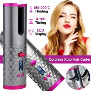 Automatic Hair curler Curling Iron USB Rechargeable With LED Digital Display Wireless Ceramic types of hair curlers hair rollers bang curler perm curlers