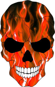 สติ๊กเกอร์ปีศาจไฟ ติดรถแข่ง เพิ่มความเท่ ดุดัน ดูโหด รถซิ่ง มอเตอร์ไซด์ หมวกกันน๊อค ประตู หน้าต่าง กันน้ำได้ ทนแดด ทนฝน PVC เกรด A