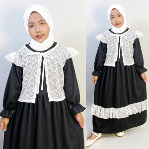 GAMIS ANAK PEREMPUAN QIANA ROMPI BROKAT DRESS MAXY GL FASHION