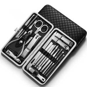 Onhand! Stainless Carbon Steel Complete 19pcs Manicure Set with Box Premium Nail Clippers Kit