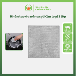 Khăn lau đa năng sợi kim loại loại 2 lớp - Khăn rửa chén chùi nhà bếp loại bỏ rỉ sét cứng đầu