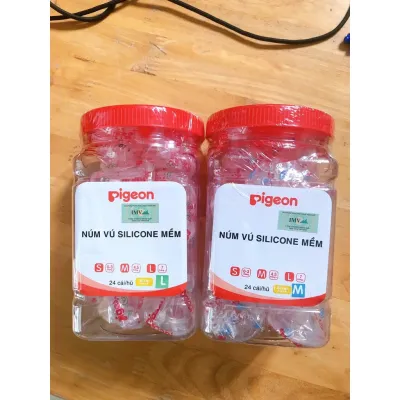 [CHÍNH HÃNG]Núm trắng Siliicon Pigeon siêu mềm đủ size S/M/L
